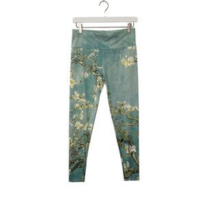 Van Gogh Pants Womens Large* Almond Blossom‎ Leggings Green/Beige Fits S/M